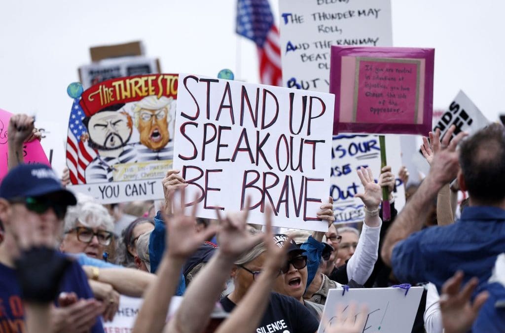Free America Walkout marks a year of resisting Trump