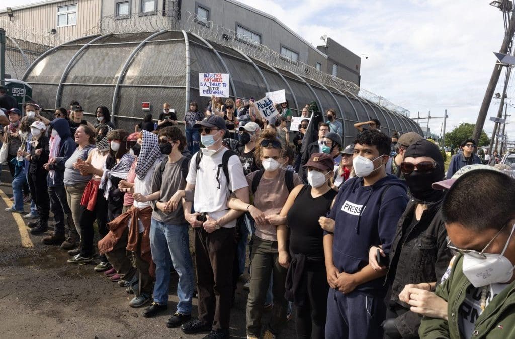 Protests erupt at New Jersey detention center in support of hunger striking detainees